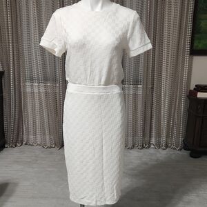 Cream Knee-length Pencil Skirt for Cocktail